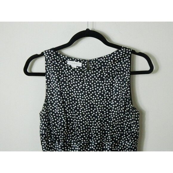 Charter Club Dress Black White‎ Polka Dots Silk Sleeveless Midi Dress Size 4 - Picture 2 of 6